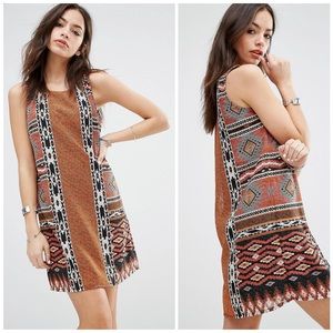 ASOS Only Geo-Tribal Print Shift Dress Sleeveless Western Women’s Size 2 XS